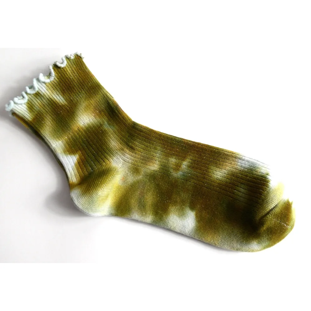 Hand-Dyed Tie-Dye Cotton Socks - Women's Size 5-8 (Set of 4)